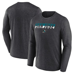 NHL Heather Charcoal San Jose Sharks Fanatics Transition Long Sleeve T-Shirt
