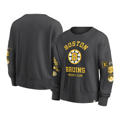 NHL Black Boston Bruins Fanatics Women's Oversized Vintage Go Team Pullover Sweatshirt