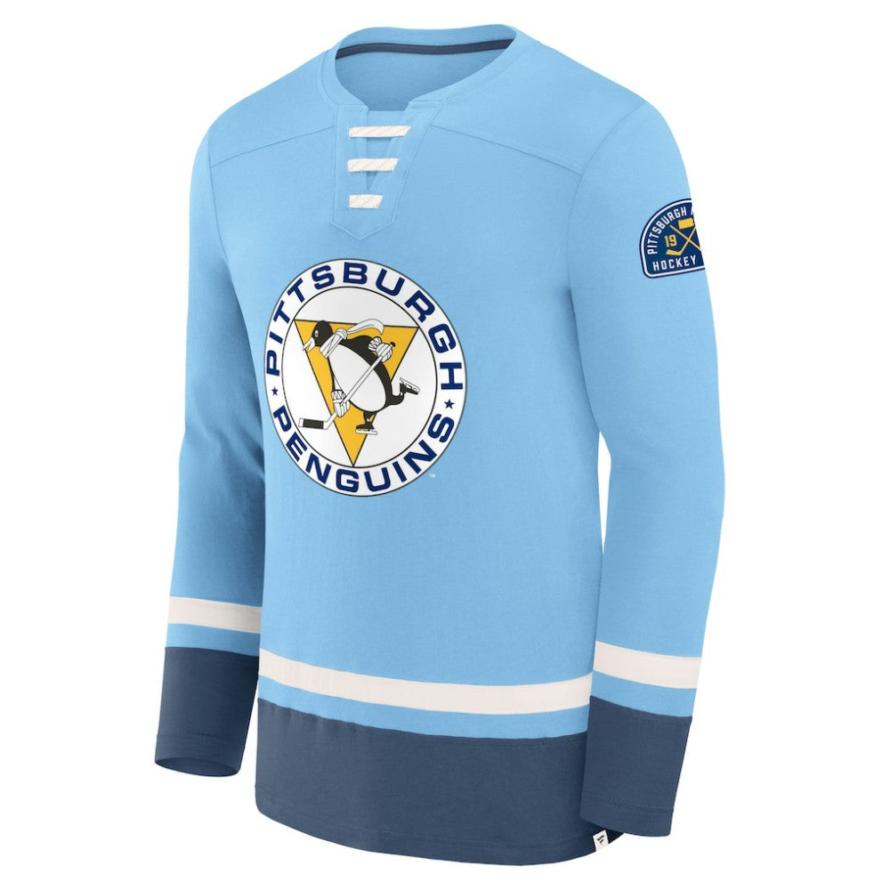 NHL Light Blue Pittsburgh Penguins Fanatics Vintage High Point Long Sleeve T-Shirt