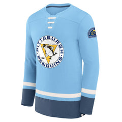 NHL Light Blue Pittsburgh Penguins Fanatics Vintage High Point Long Sleeve T-Shirt