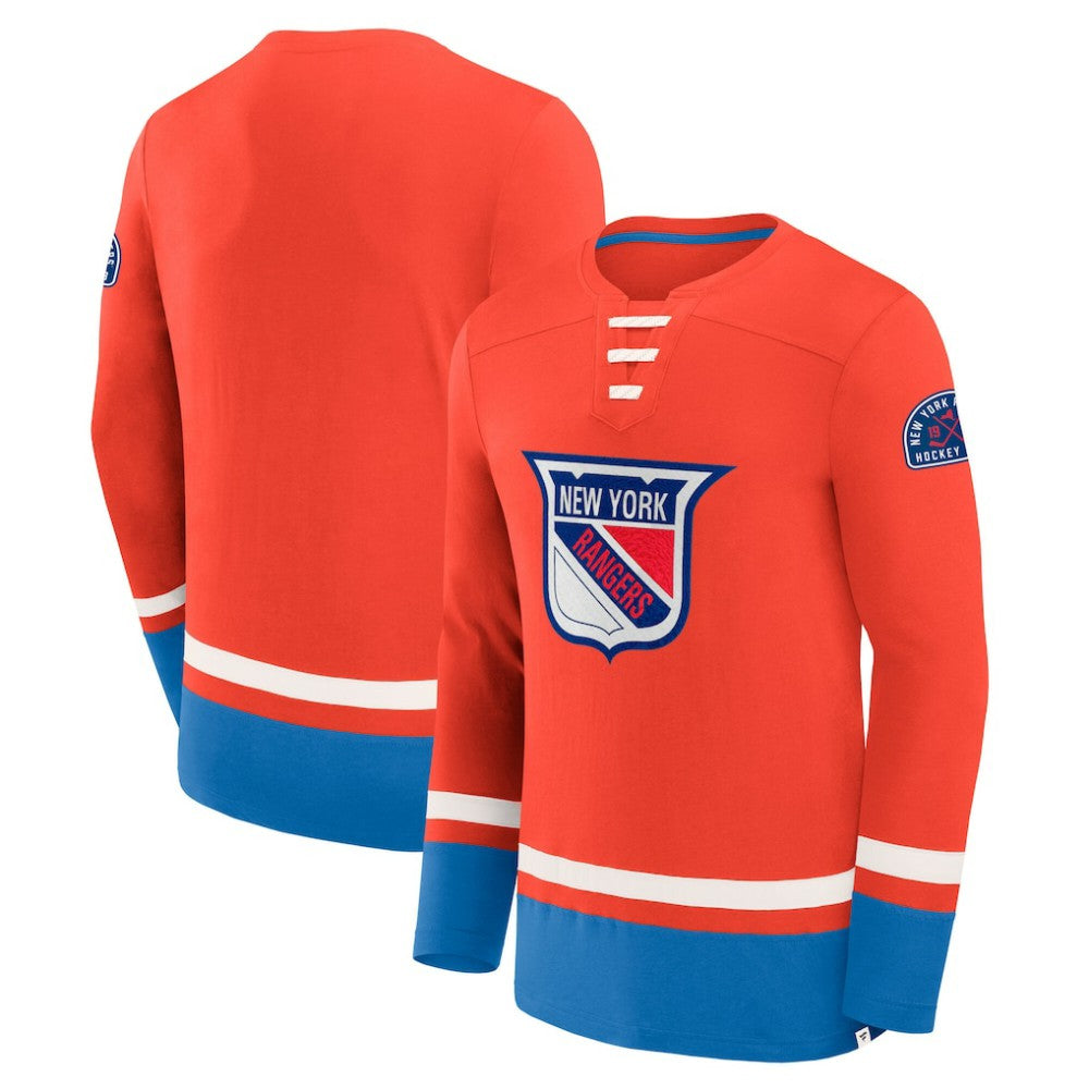 NHL Blue New York Rangers Fanatics Vintage High Point Long Sleeve T-Shirt