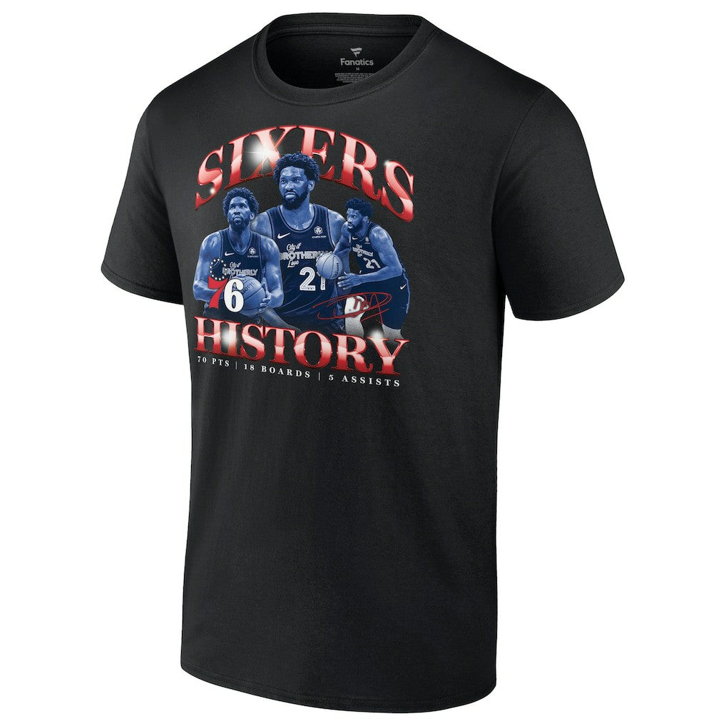 NBA Joel Embiid Philadelphia 76ers History T-Shirt sale