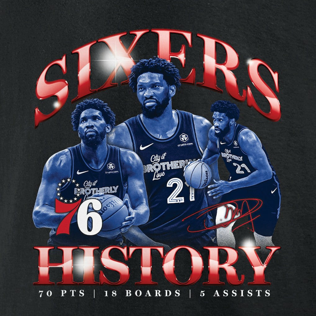 NBA Joel Embiid Philadelphia 76ers History T-Shirt sale