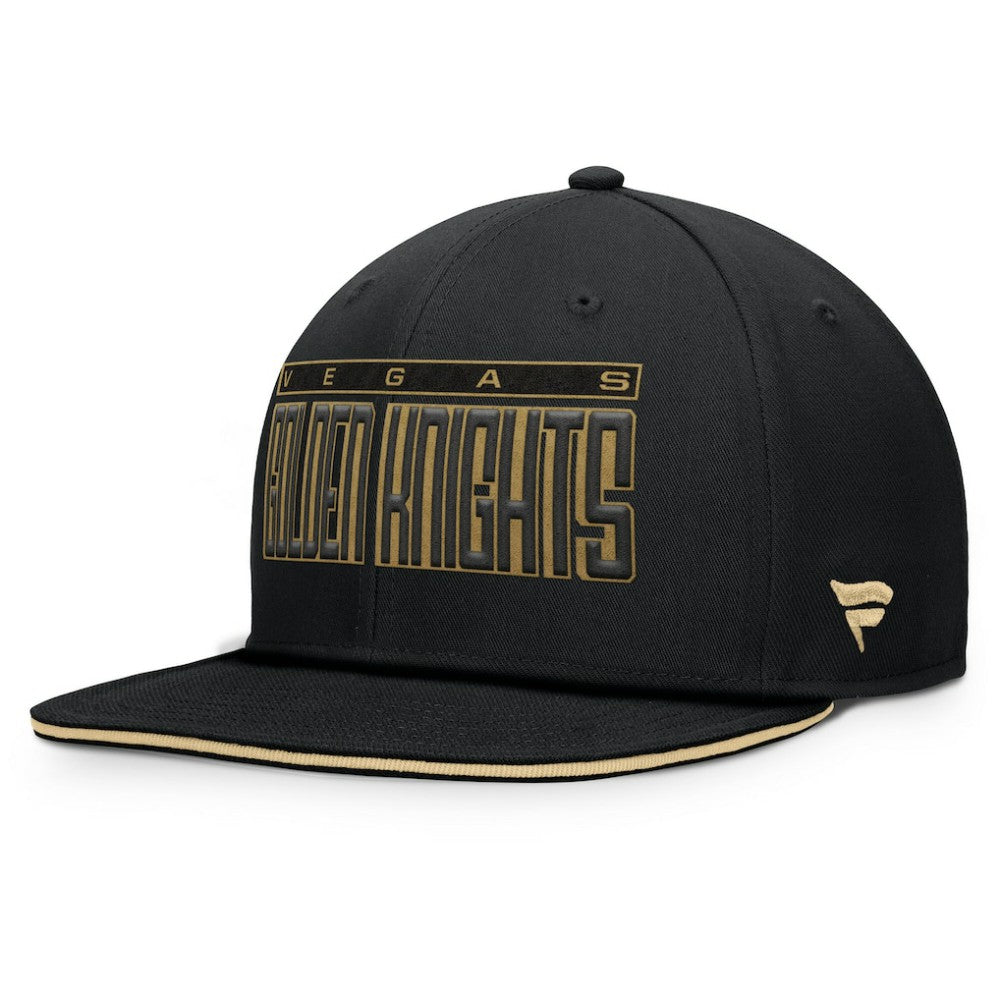 NHL Black Vegas Golden Knights Fanatics Fundamental Gino Stack Snapback Hat