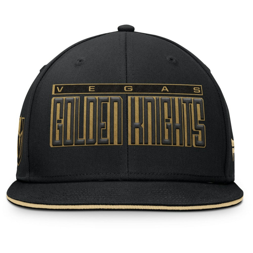 NHL Black Vegas Golden Knights Fanatics Fundamental Gino Stack Snapback Hat