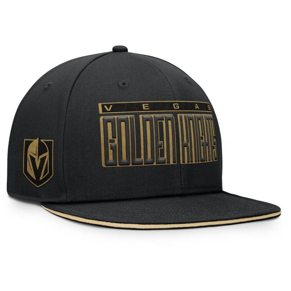 NHL Black Vegas Golden Knights Fanatics Fundamental Gino Stack Snapback Hat
