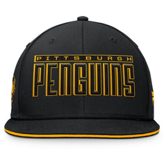NHL Black Pittsburgh Penguins Fanatics Fundamental Gino Stack Snapback Hat
