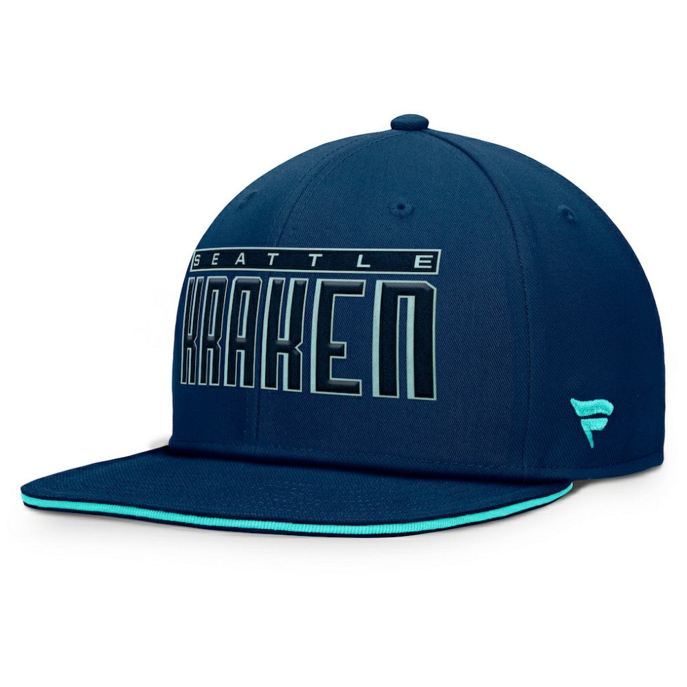 NHL Navy Seattle Kraken Fanatics Fundamental Gino Stack Snapback Hat