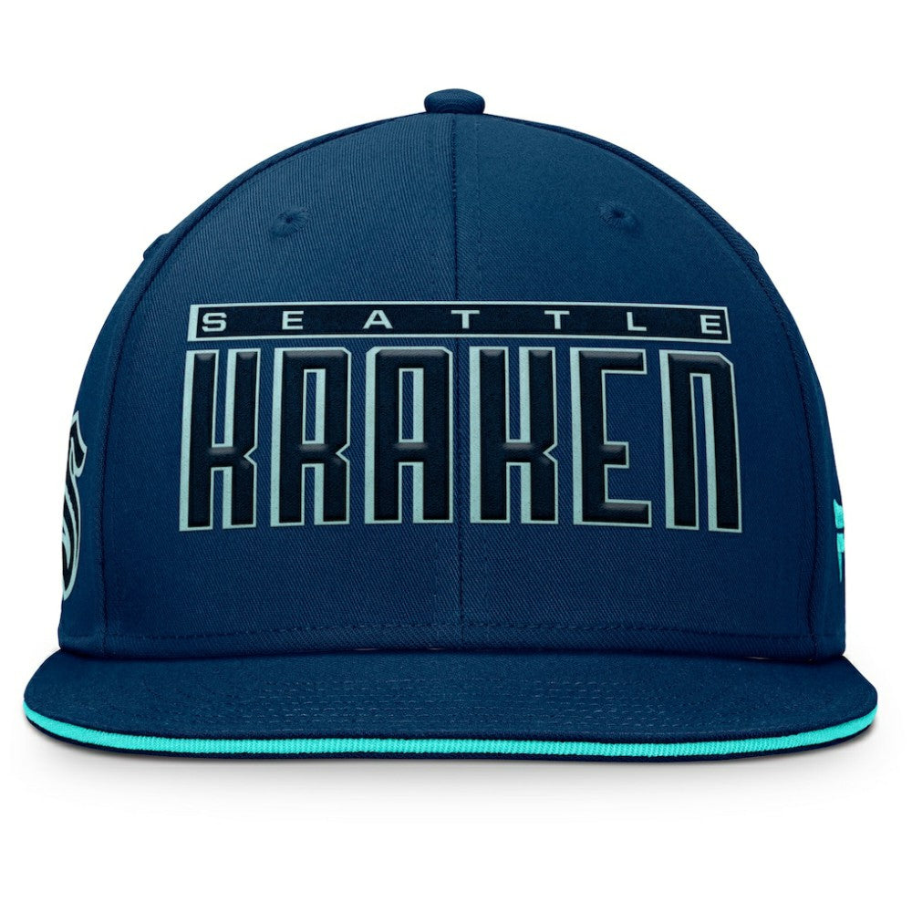 NHL Navy Seattle Kraken Fanatics Fundamental Gino Stack Snapback Hat