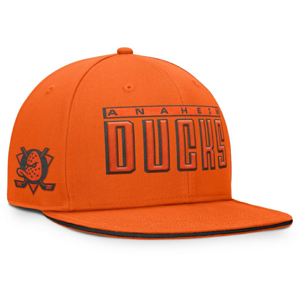 NHL Black Anaheim Ducks Fanatics Fundamental Gino Stack Snapback Hat