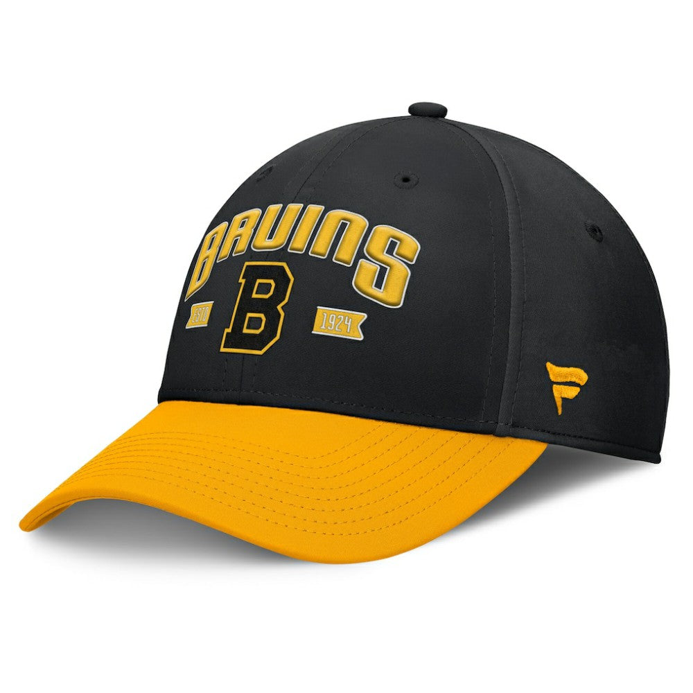 NHL Black/Gold Boston Bruins Fanatics Heritage Captain Flex Hat