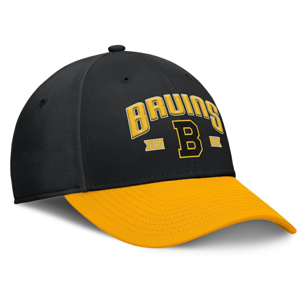 NHL Black/Gold Boston Bruins Fanatics Heritage Captain Flex Hat