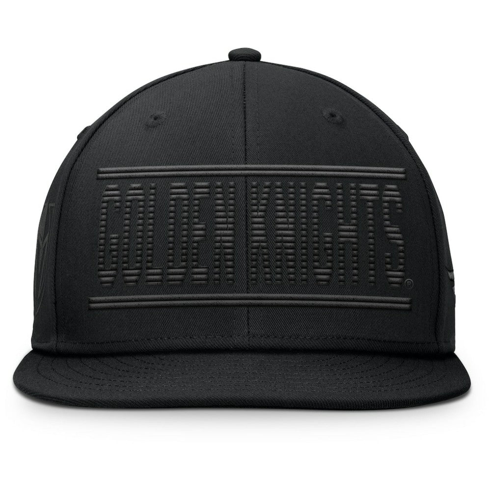 NHL Black Vegas Golden Knights Fanatics Heritage Ice Time Wordmark Fitted Hat