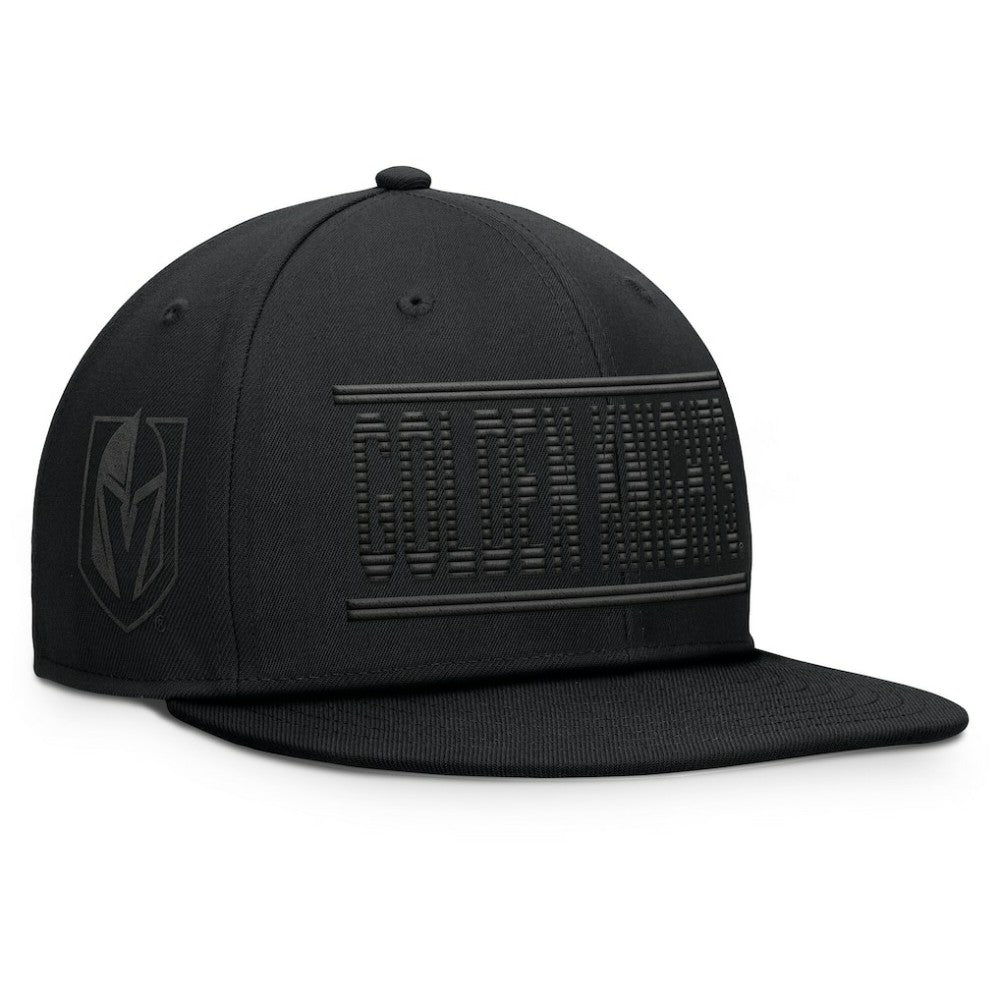 NHL Black Vegas Golden Knights Fanatics Heritage Ice Time Wordmark Fitted Hat