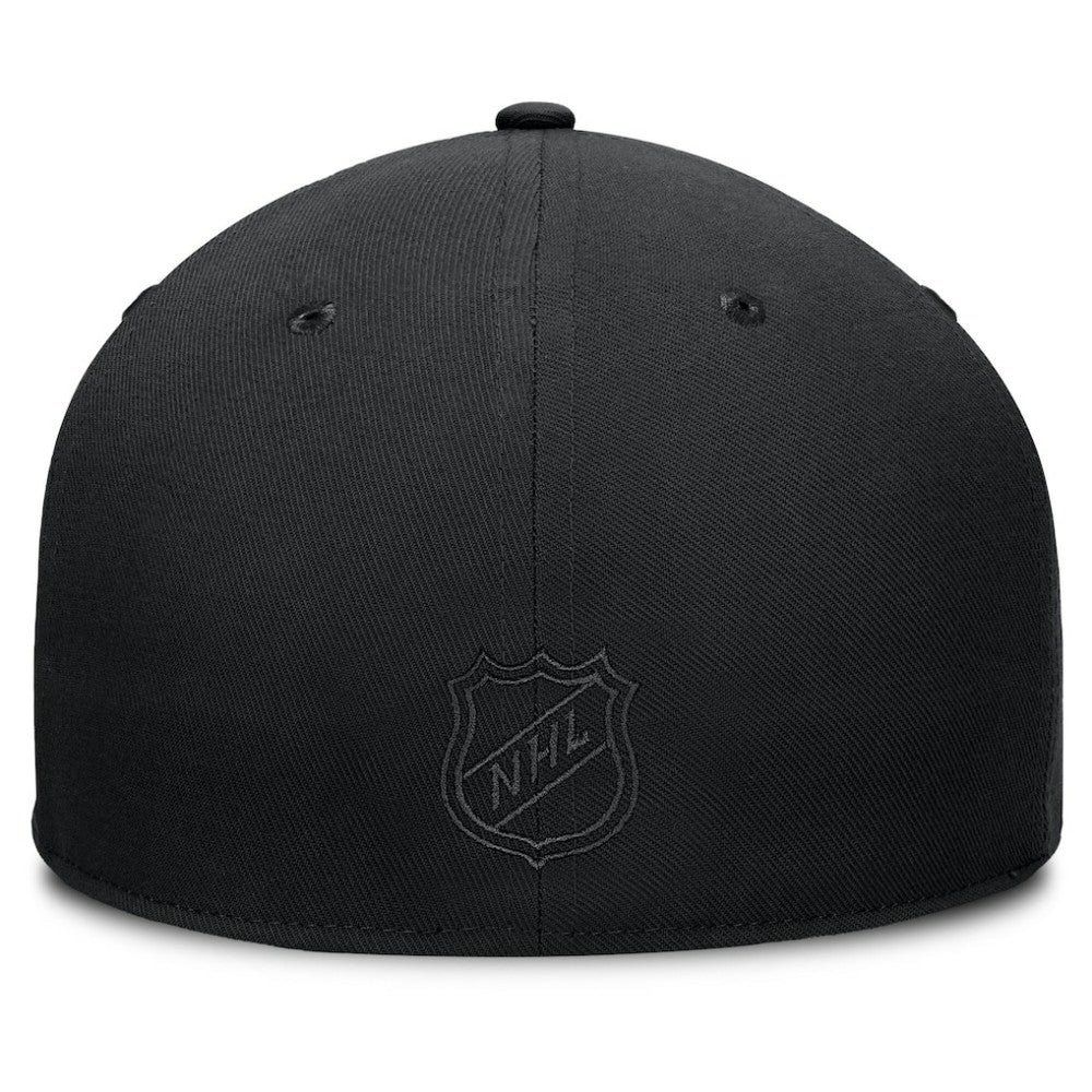 NHL Black Vegas Golden Knights Fanatics Heritage Ice Time Wordmark Fitted Hat