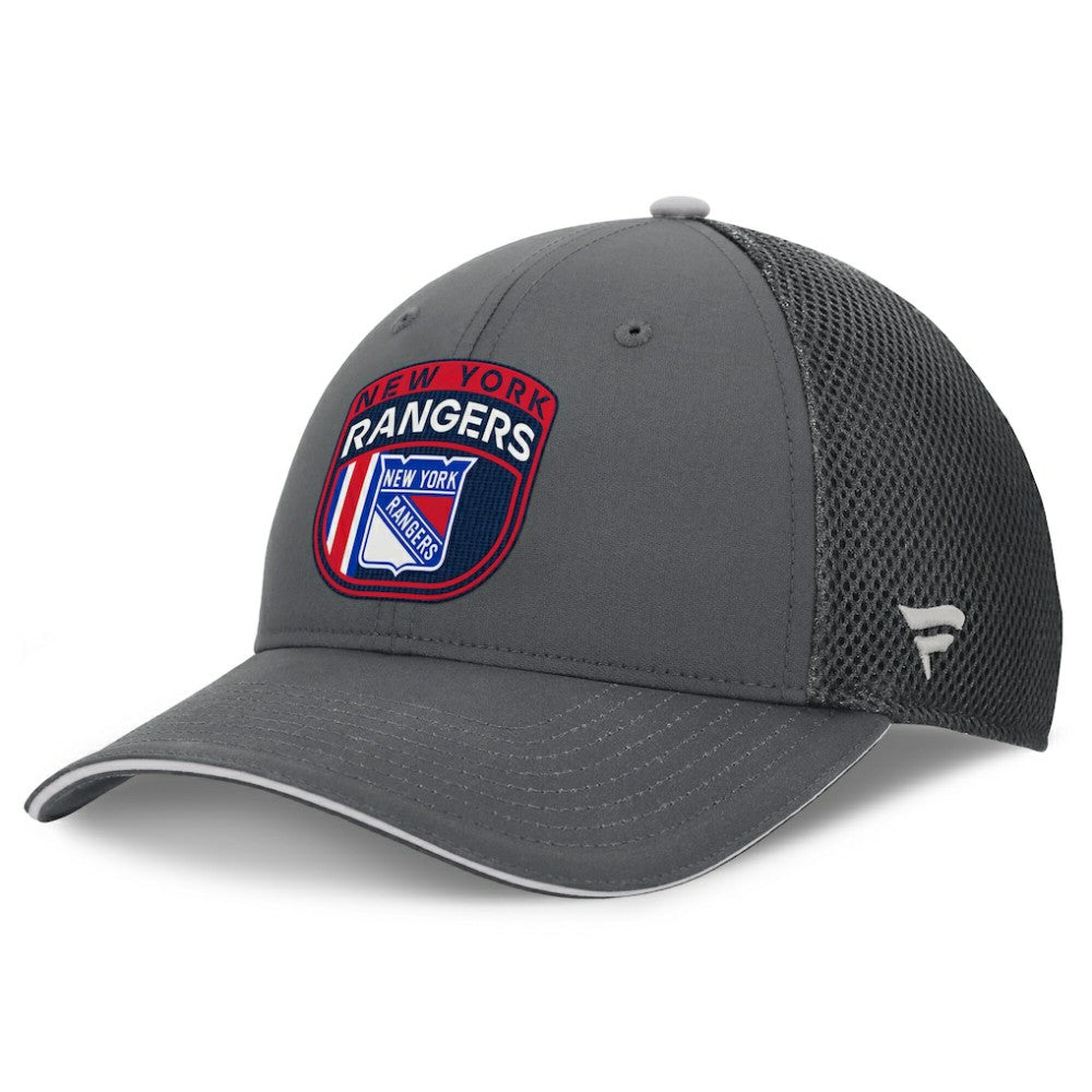 NHL Gray New York Rangers Fanatics Authentic Pro Home Ice Trucker Adjustable Hat