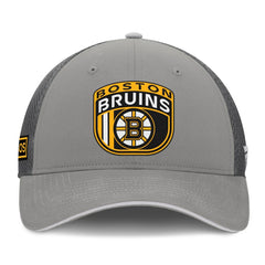 NHL Gray Boston Bruins Fanatics Authentic Pro Home Ice Trucker Adjustable Hat