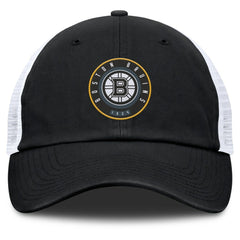NHL Black/White Boston Bruins Fanatics Averie Trucker Adjustable Hat