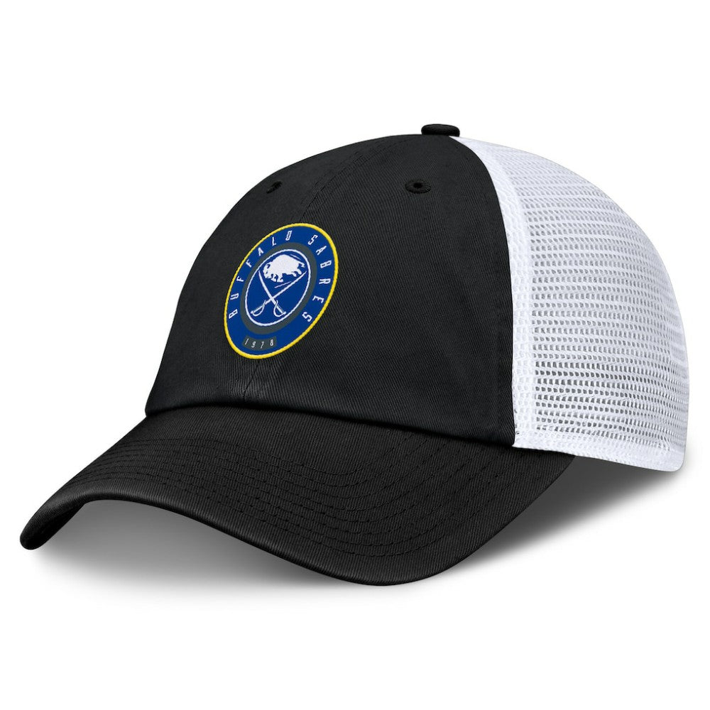 NHL Black/White Buffalo Sabres Fanatics Averie Trucker Adjustable Hat