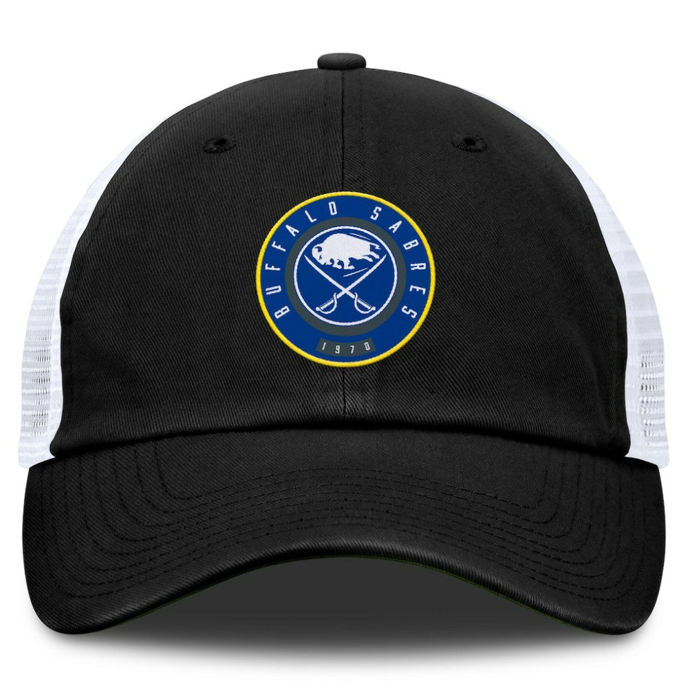 NHL Black/White Buffalo Sabres Fanatics Averie Trucker Adjustable Hat