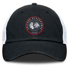 NHL Black/White Chicago Blackhawks Fanatics Averie Trucker Adjustable Hat