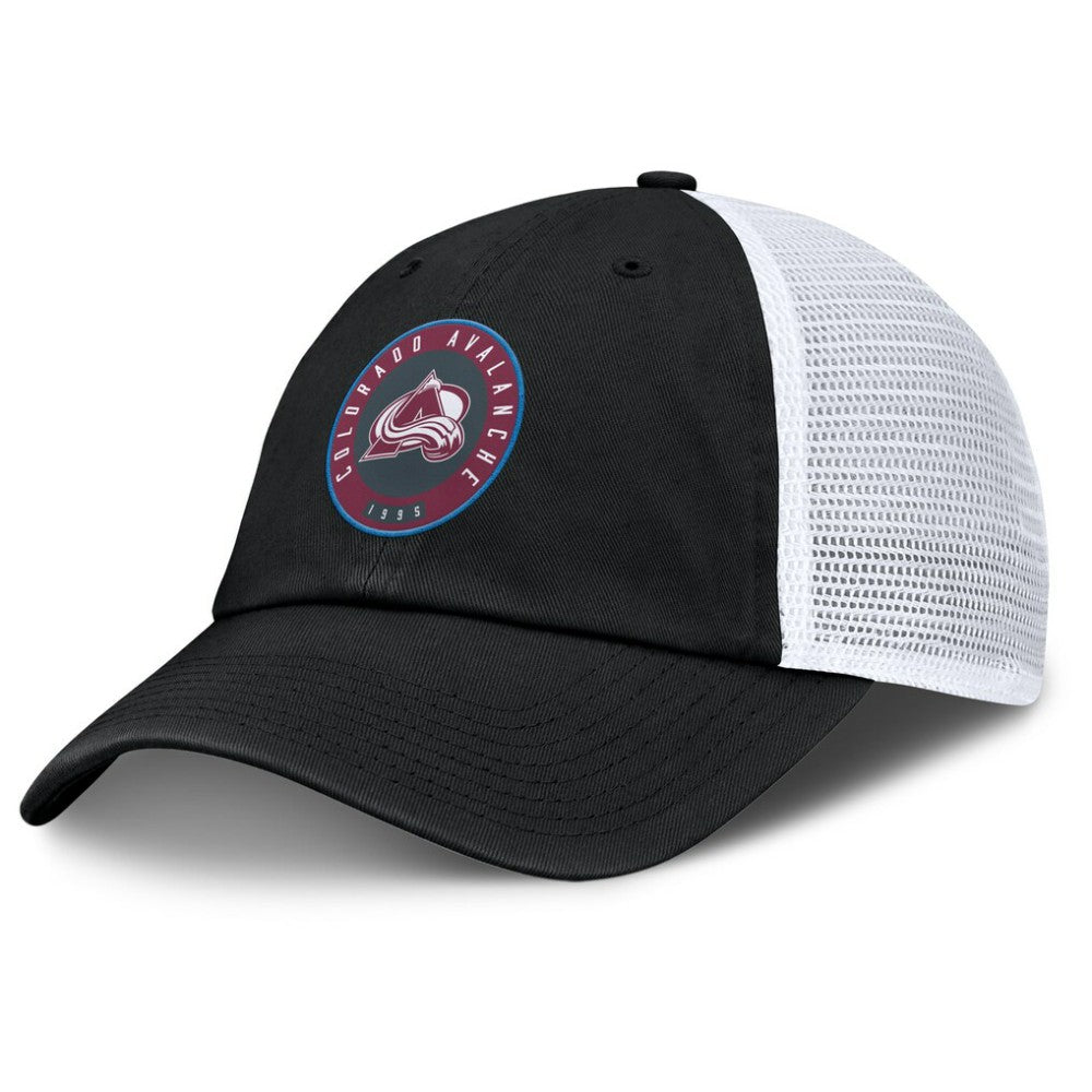 NHL Black/White Colorado Avalanche Fanatics Averie Trucker Adjustable Hat