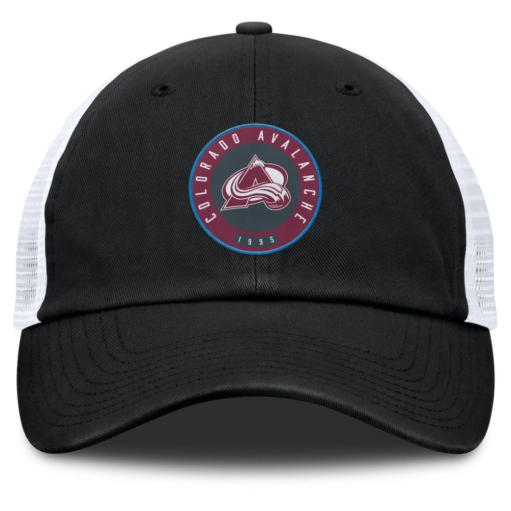 NHL Black/White Colorado Avalanche Fanatics Averie Trucker Adjustable Hat
