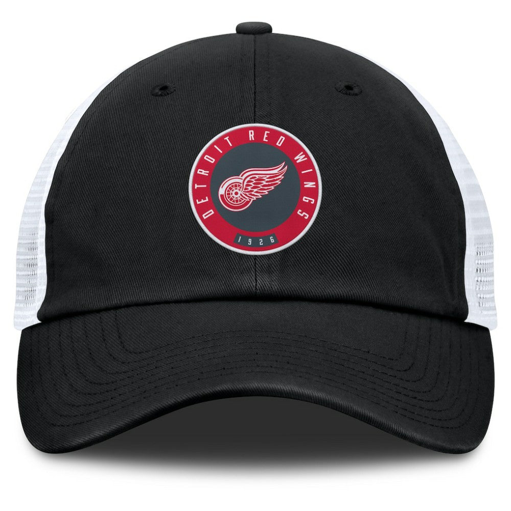 NHL Black/Gray Detroit Red Wings Fanatics Averie Trucker Adjustable Hat
