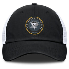 NHL Black/White Pittsburgh Penguins Fanatics Averie Trucker Adjustable Hat