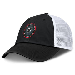 NHL Black/White New Jersey Devils Fanatics Averie Trucker Adjustable Hat