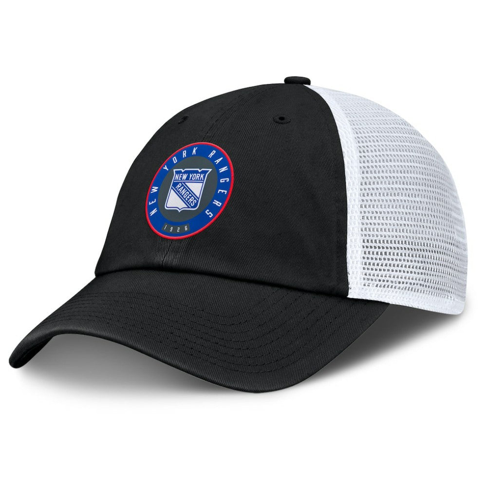 NHL Black/Gray New York Rangers Fanatics Averie Trucker Adjustable Hat