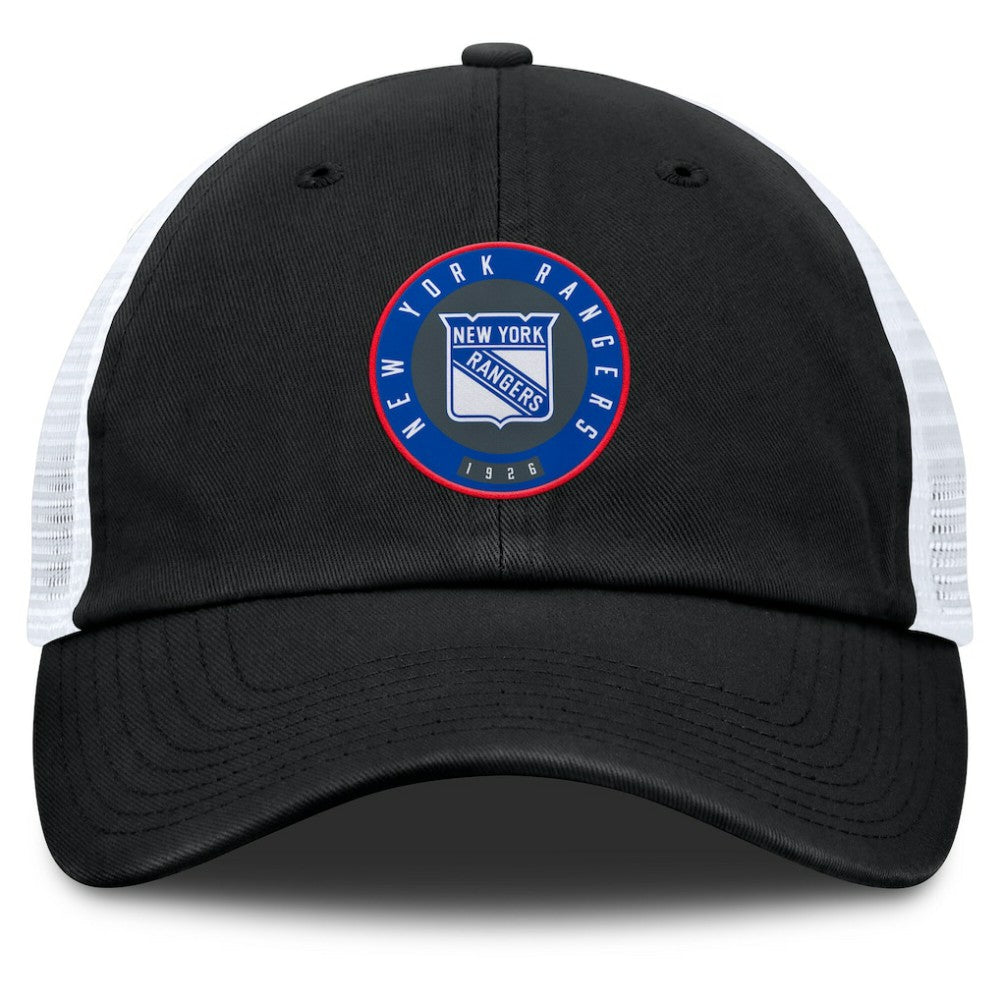 NHL Black/Gray New York Rangers Fanatics Averie Trucker Adjustable Hat