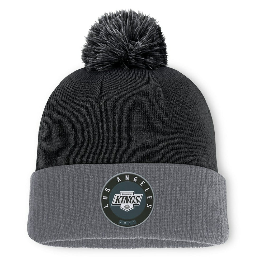 NHL Black Los Angeles Kings Fanatics Aspyn Cuffed Knit Hat with Pom