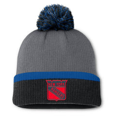 NHL Charcoal New York Rangers Fanatics Women's Cuffed Knit Hat with Pom