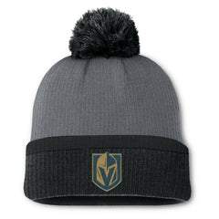 NHL Charcoal Vegas Golden Knights Fanatics Women's Cuffed Knit Hat with Pom