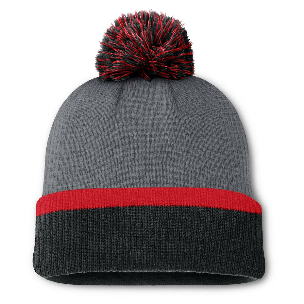 NHL Charcoal Detroit Red Wings Fanatics Women's Cuffed Knit Hat with Pom