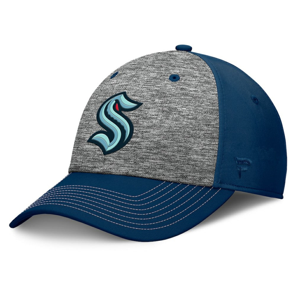 NHL Gray/Navy Seattle Kraken Fanatics Fundamental Top Shelf 2-Tone Flex Hat