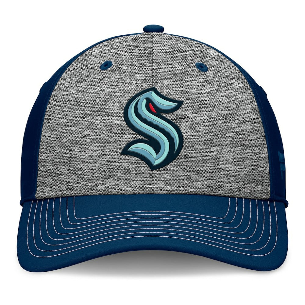 NHL Gray/Navy Seattle Kraken Fanatics Fundamental Top Shelf 2-Tone Flex Hat