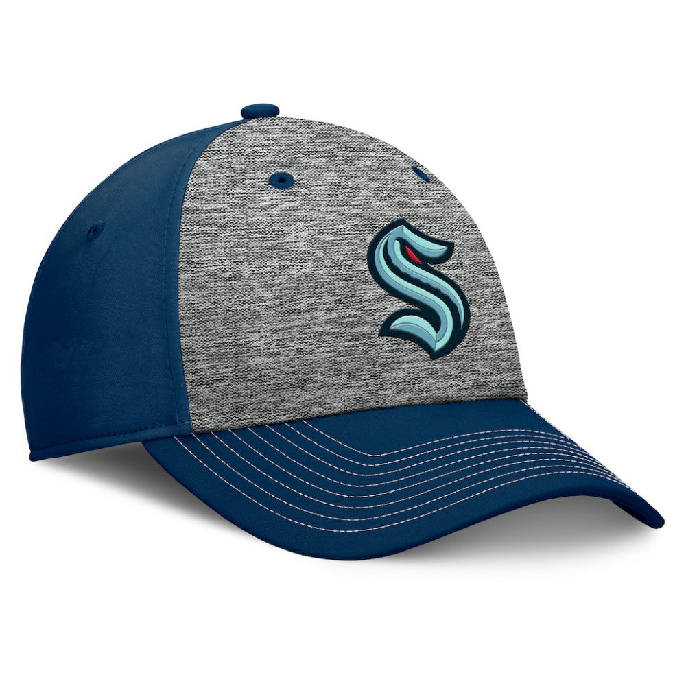 NHL Gray/Navy Seattle Kraken Fanatics Fundamental Top Shelf 2-Tone Flex Hat