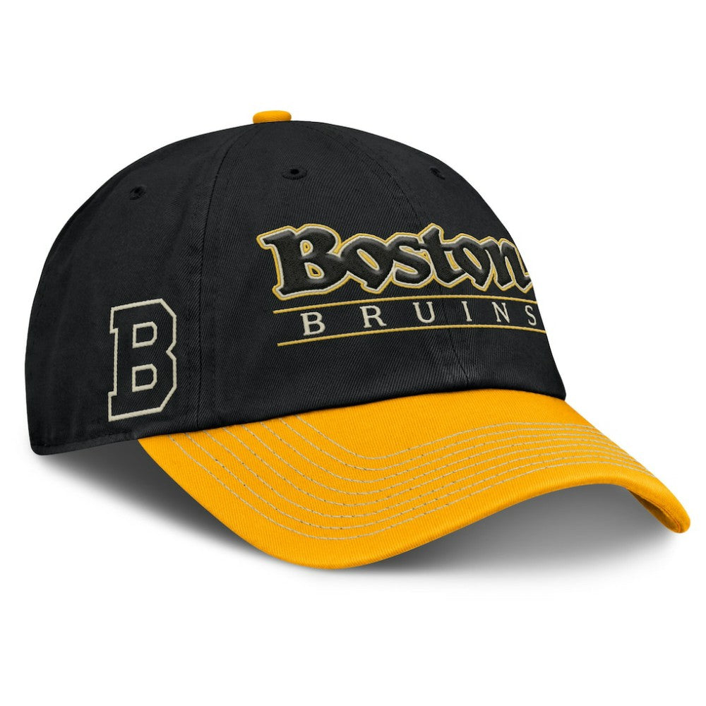 NHL Black/Gold Boston Bruins Fanatics Heritage Home Ice Two-Tone Adjustable Hat