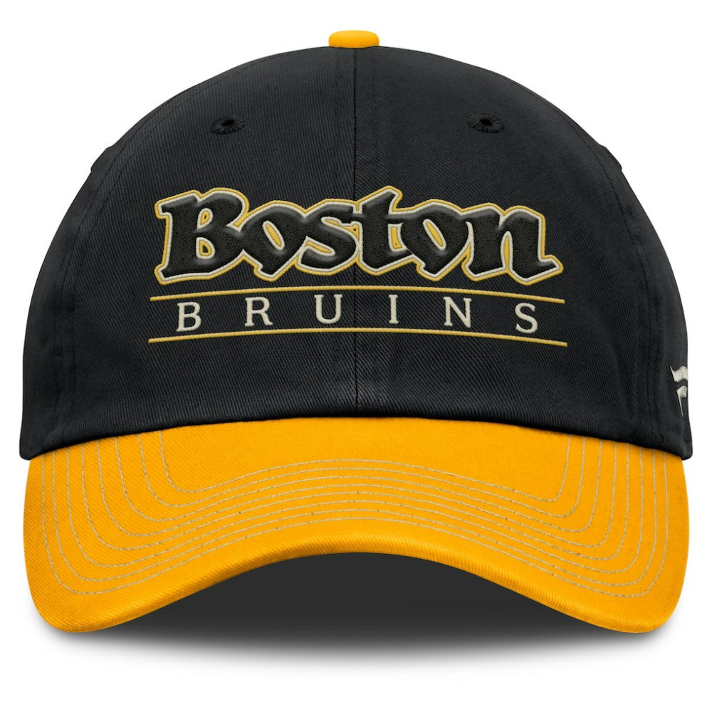 NHL Black/Gold Boston Bruins Fanatics Heritage Home Ice Two-Tone Adjustable Hat
