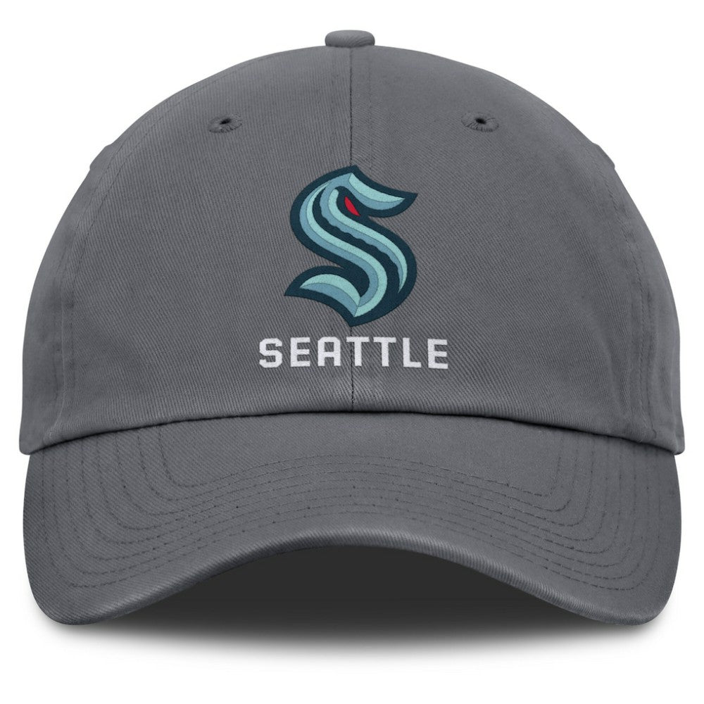 NHL Charcoal Seattle Kraken Fanatics Washed Adjustable Hat