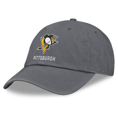 NHL Charcoal Pittsburgh Penguins Fanatics Washed Adjustable Hat