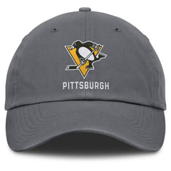 NHL Charcoal Pittsburgh Penguins Fanatics Washed Adjustable Hat