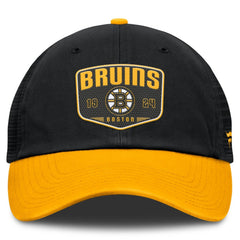 NHL Black Boston Bruins Fanatics Fundamental One-Time Trucker Adjustable Hat