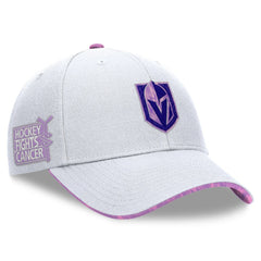 NHL White Vegas Golden Knights Fanatics Authentic Pro Hockey Fights Cancer Adjustable Hat