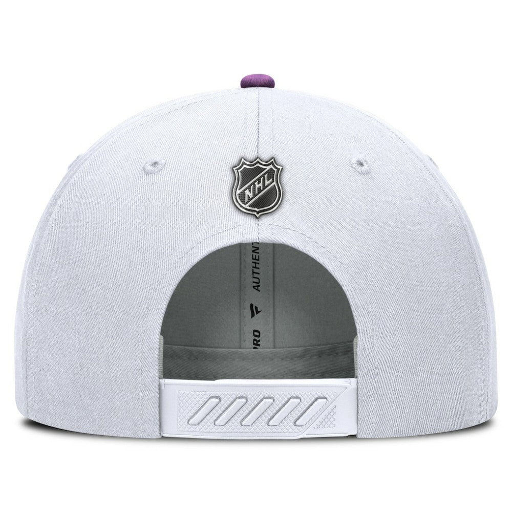 NHL White Vegas Golden Knights Fanatics Authentic Pro Hockey Fights Cancer Adjustable Hat
