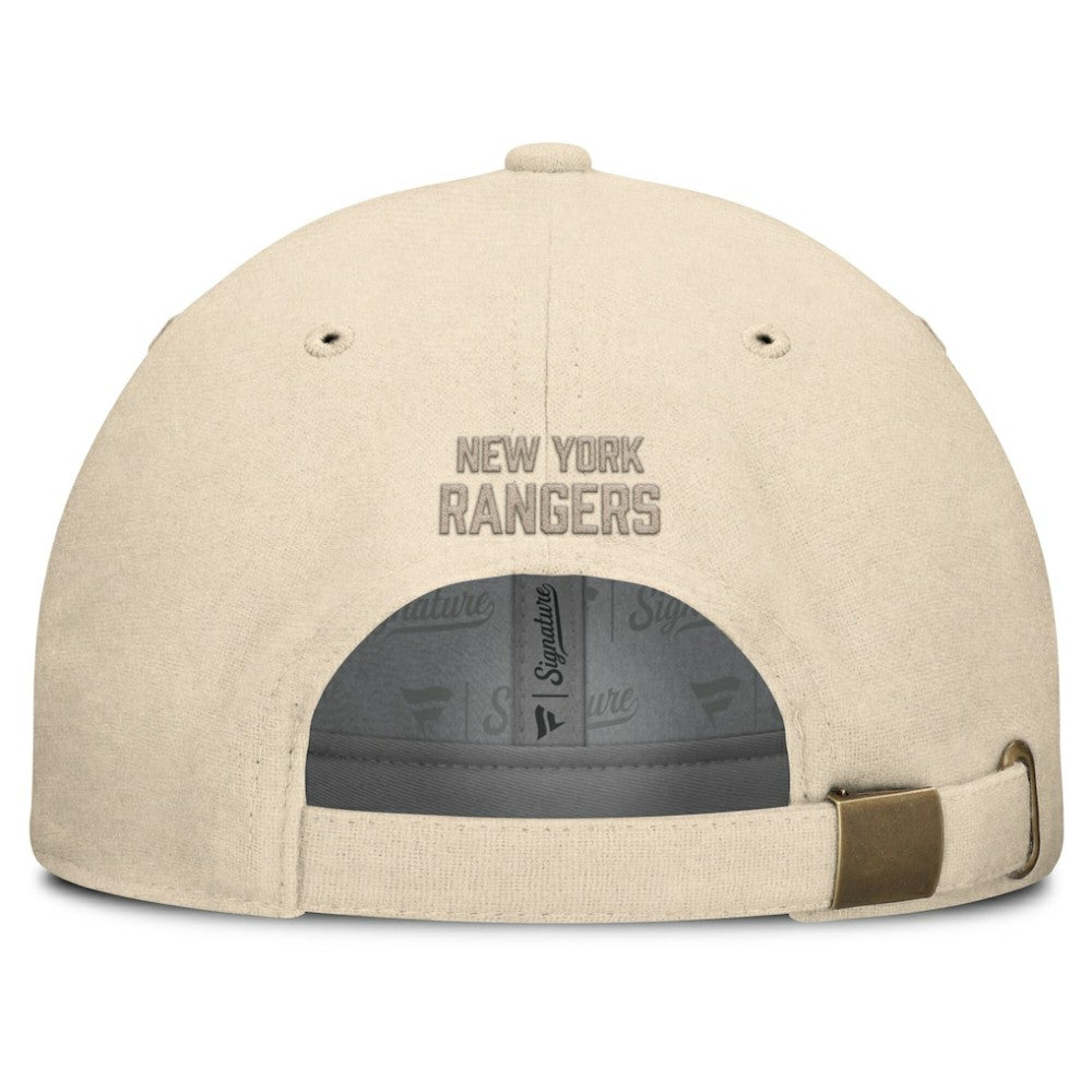 NHL Tan New York Rangers Fanatics Front Office Canvas Adjustable Hat