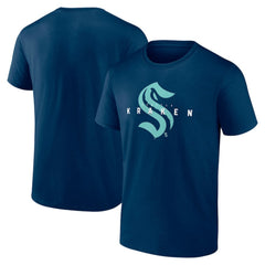 NHL Navy Seattle Kraken Logo Athletic Coordinate T-Shirt