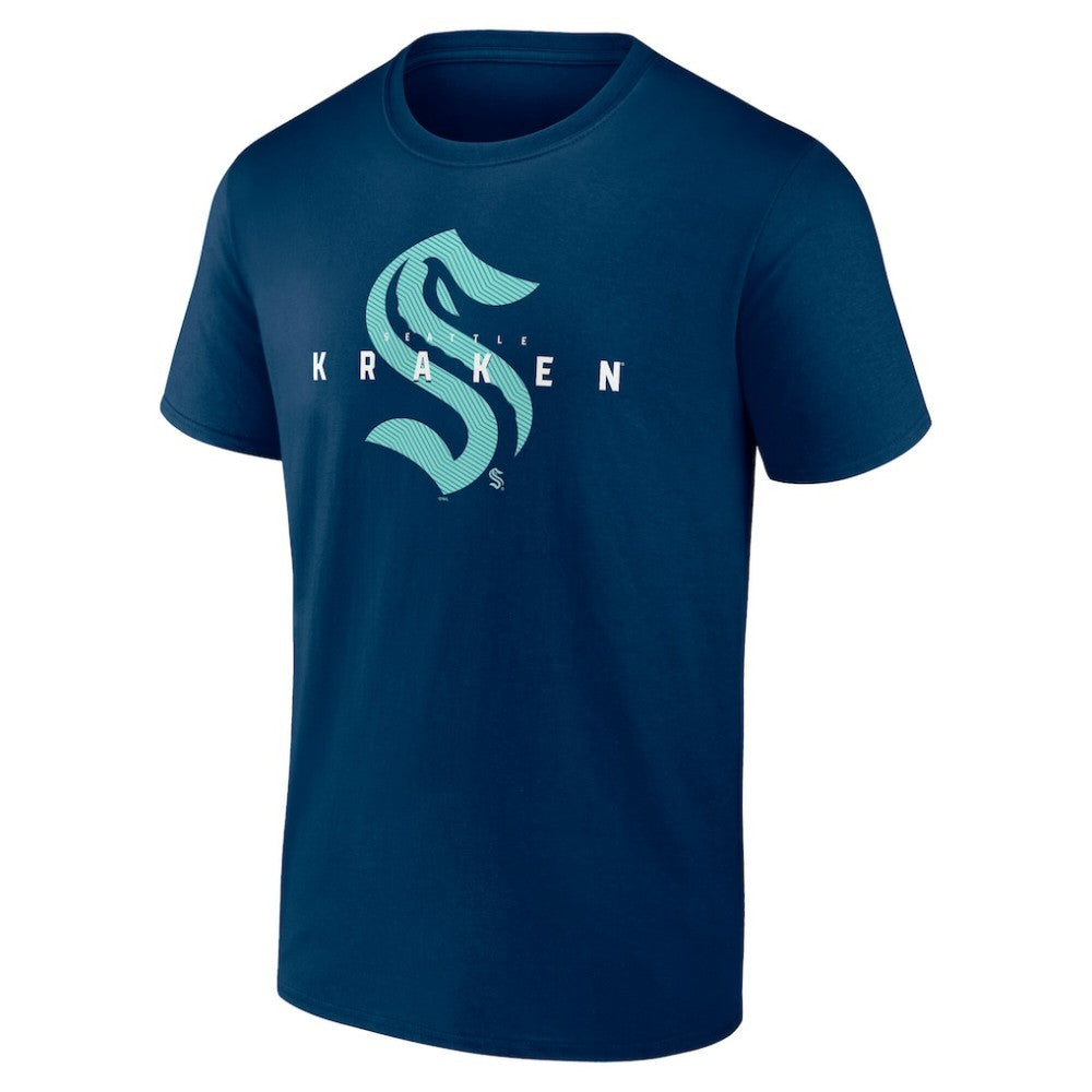 NHL Navy Seattle Kraken Logo Athletic Coordinate T-Shirt
